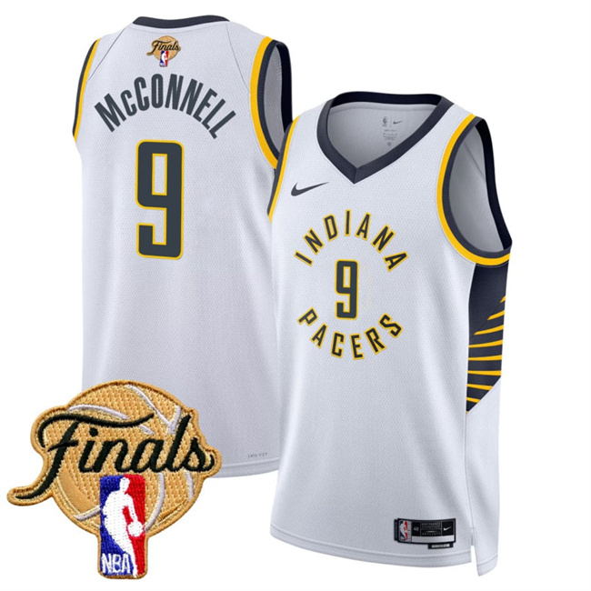 Men's Indiana Pacers #9 T.J. McConnell White 2025 Finals Association Edition Stitched Basketball Jersey